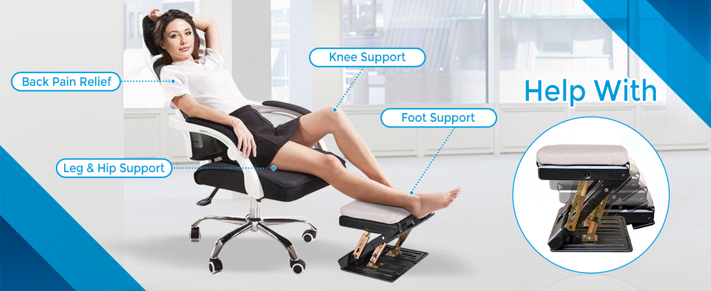 Scalebeard Foot Rest for Under Desk at Work 4Level Height