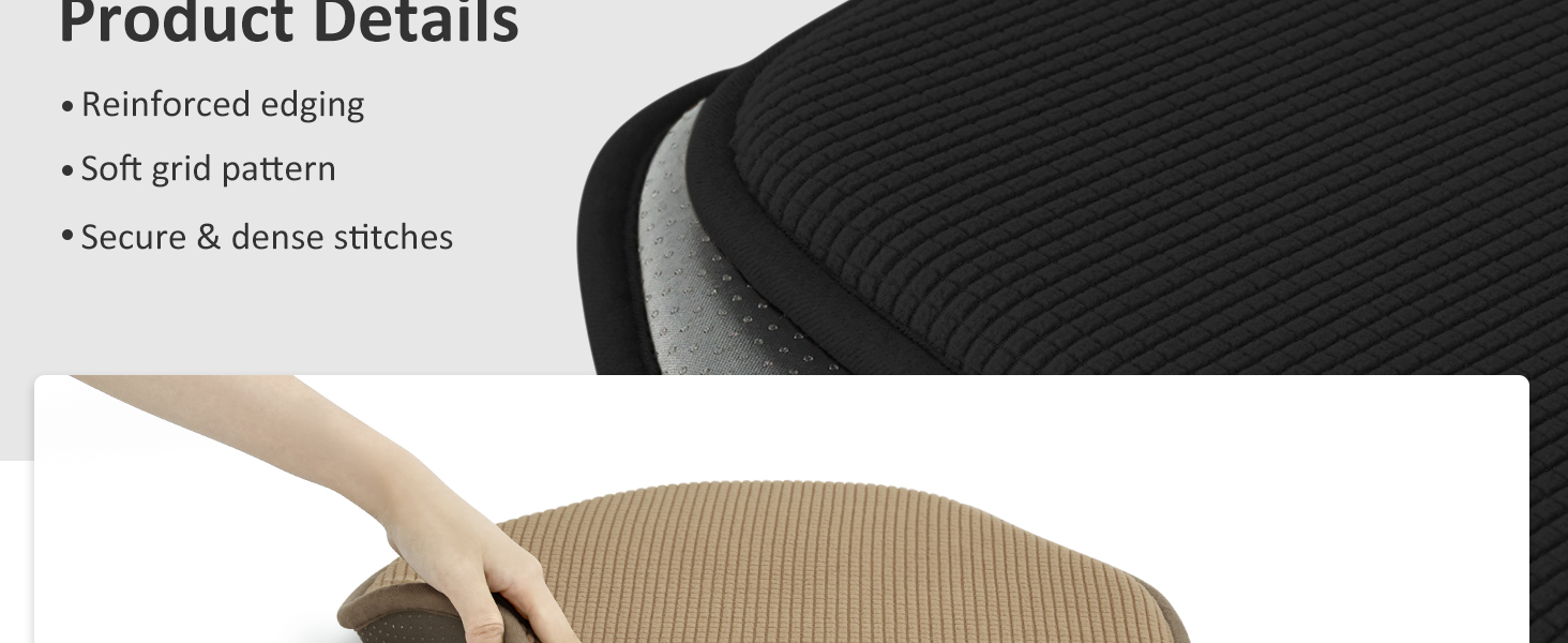 Shinnwa Black Seat Cushions for Kitchen Chairs Non Slip