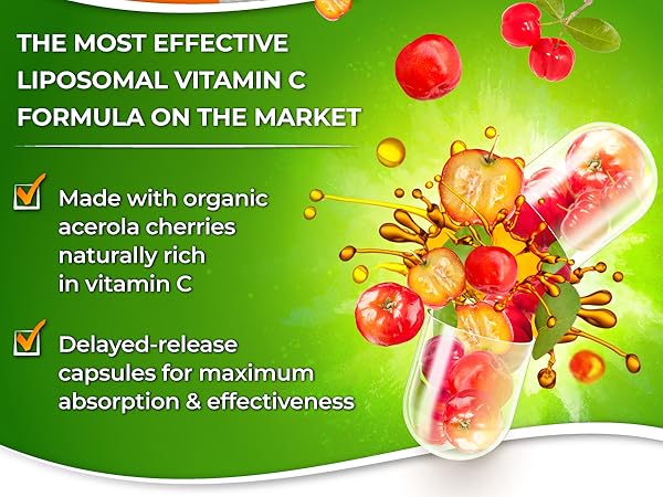 Amazon.com: Liposomal Vitamin C Liquid Gel Capsules - 1100mg