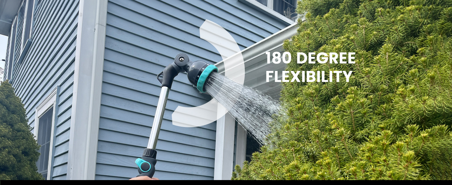 New England Garden Tools 600001 18 Inch Watering Wand 9 Spray Pattern 270 Degree Flexibiility