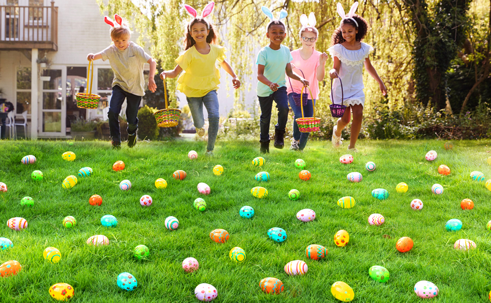 CPPSLEE 72 PCS Easter Eggs Plastic Easter Eggs Fillable