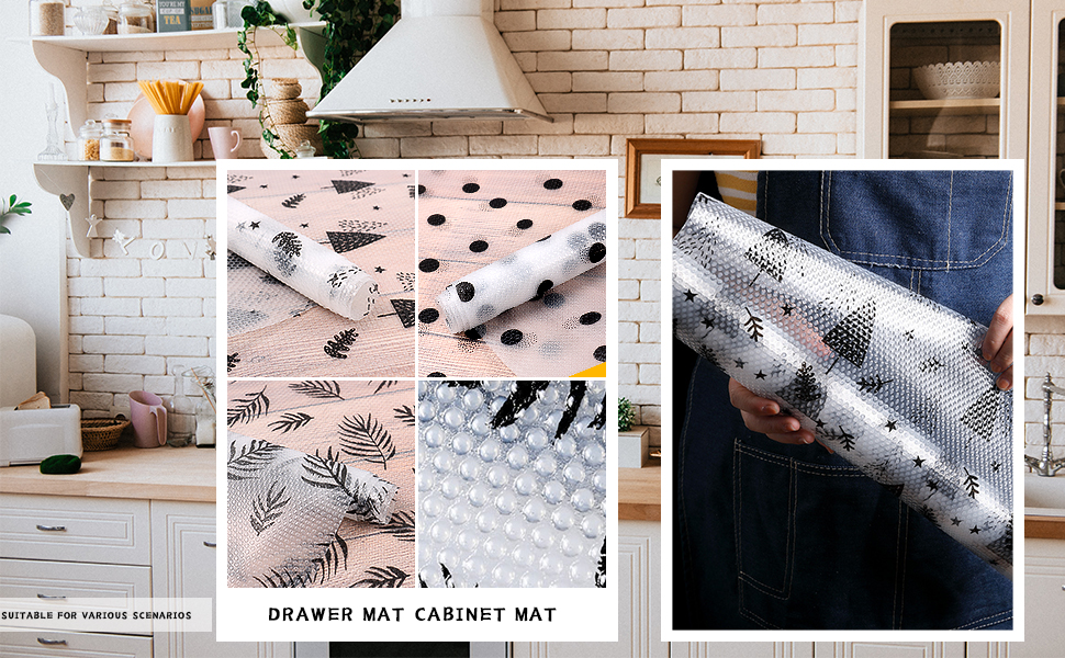 Drawer Liners, Shelf Liners for Kitchen 3 Roll (30cm x 120cm