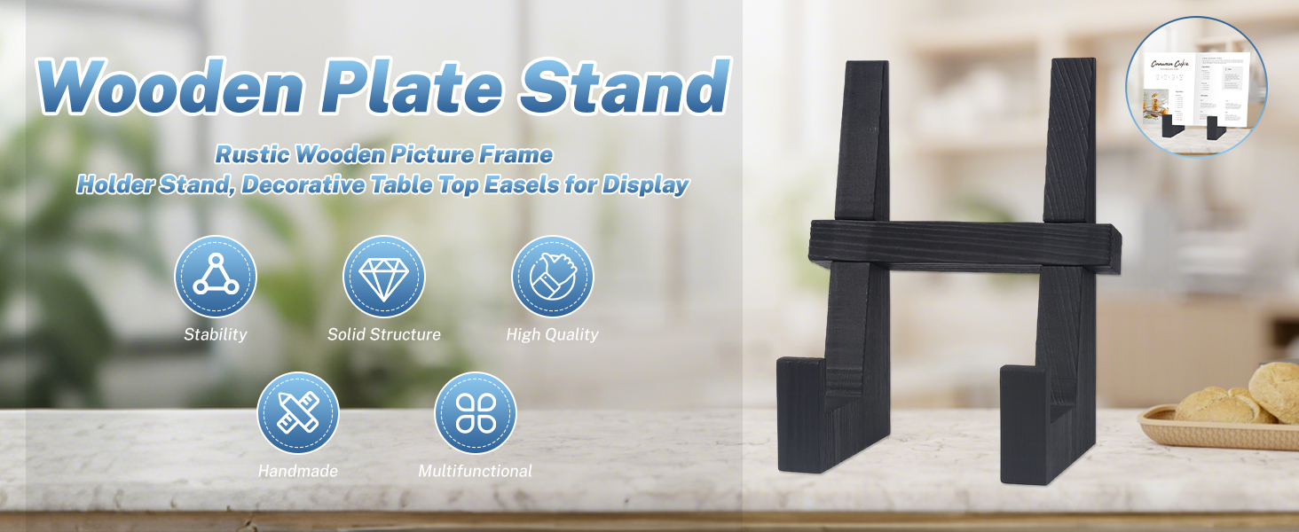 Wooden plate stand