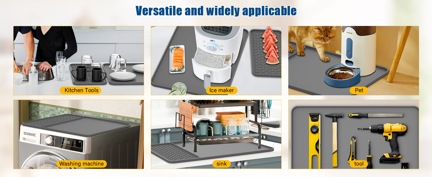 2024 New Silicone Coffee Mat with Convex Edge,19''x12