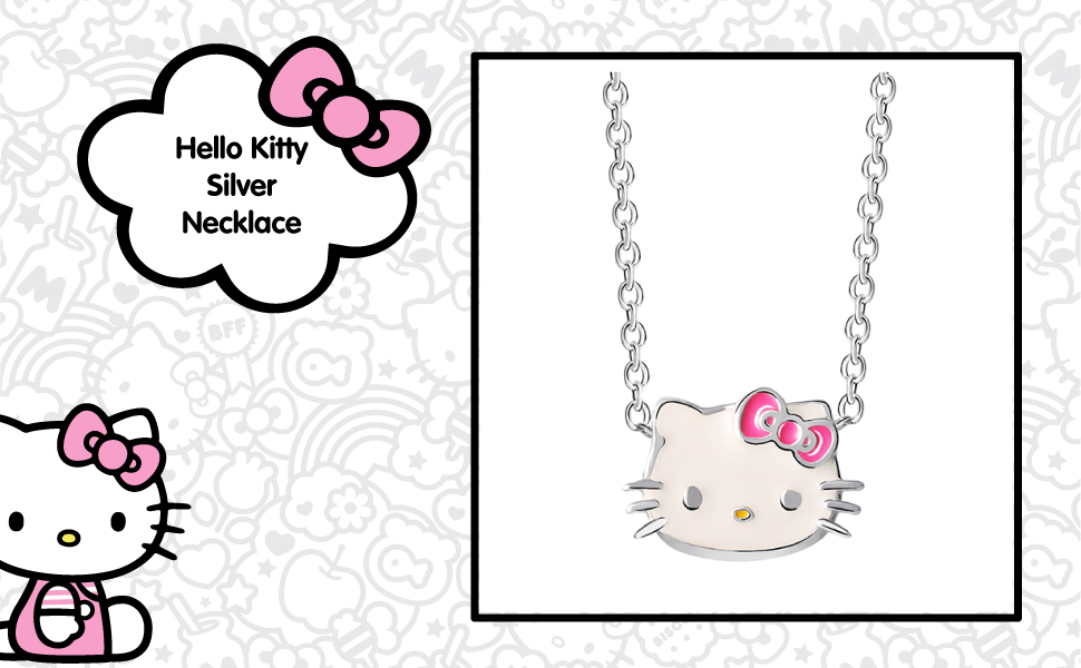 SALLY ROSE Hello Kitty Womens Necklace 16" + 2" Sterling