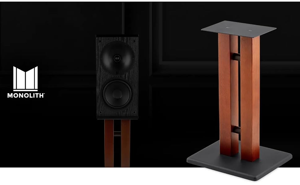 Monolith 18in Speaker Stands, Cherry (Each) Hold Speakers