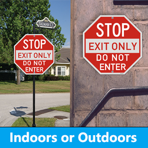 Amazon.com: Stop Exit Only Do Not Enter Signs Metal