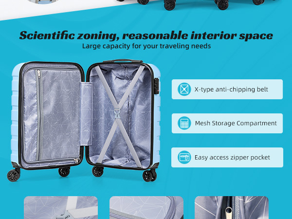 Amazon.com | AnyZip Luggage PC ABS Hardside Lightweight