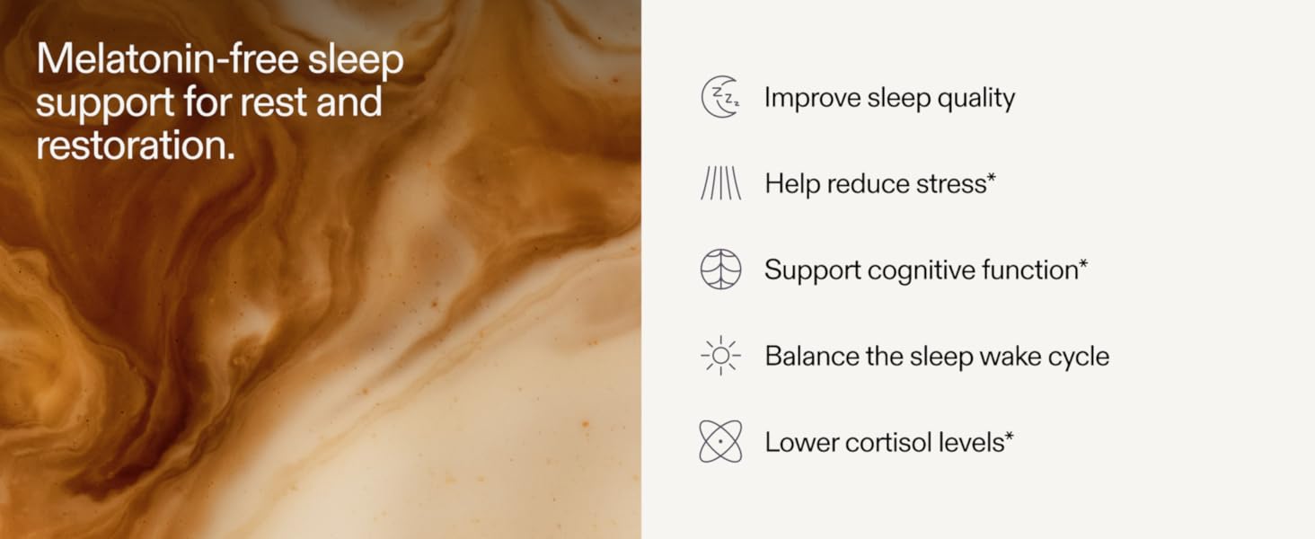 Melatonin-free sleep support, improve sleep quality, reduce stress, improve cognitive function