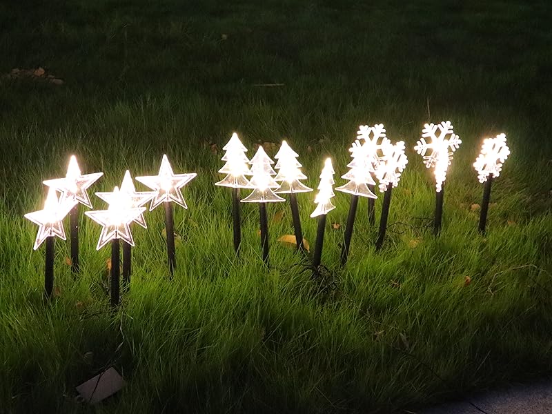 kalynmart Snowflake Landscape Lights Christmas Pathway Decorative