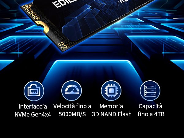 Ediloca EN705 SSD 2TB PCIe Gen4, NVMe M.2 2280, 3D NAND TLC