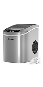 COSTWAY Macchina Del Ghiaccio 15kg/24h, Fabbricatore Di Ghiaccio Con Funziona Autopulizia E Touch, Schermo A LED, Ideale Per Casa Ristorante E Bar (Bianco) 21 Macchina del Ghiaccio