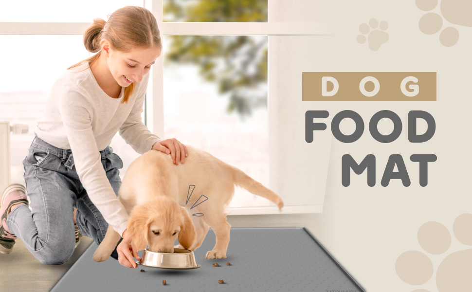 PetHappily Dog Food Mat 28x18” Large Silicone Pet Food