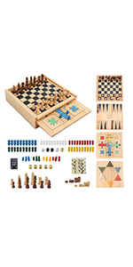 9-in-1 Wooden Board Game Set