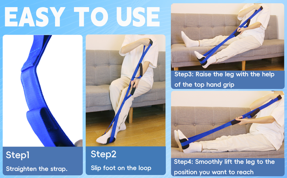 42 Inch Long Leg Lifter, Rigid Leg Lifter Strap With EVA