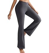 RUNNING GIRL Womens V Crossover High Waist Yoga Pants Flare Leggings for Women with Side Pockets