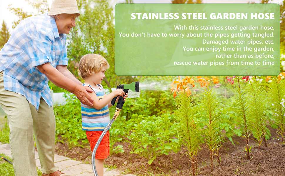 stainless steel metal garden hose