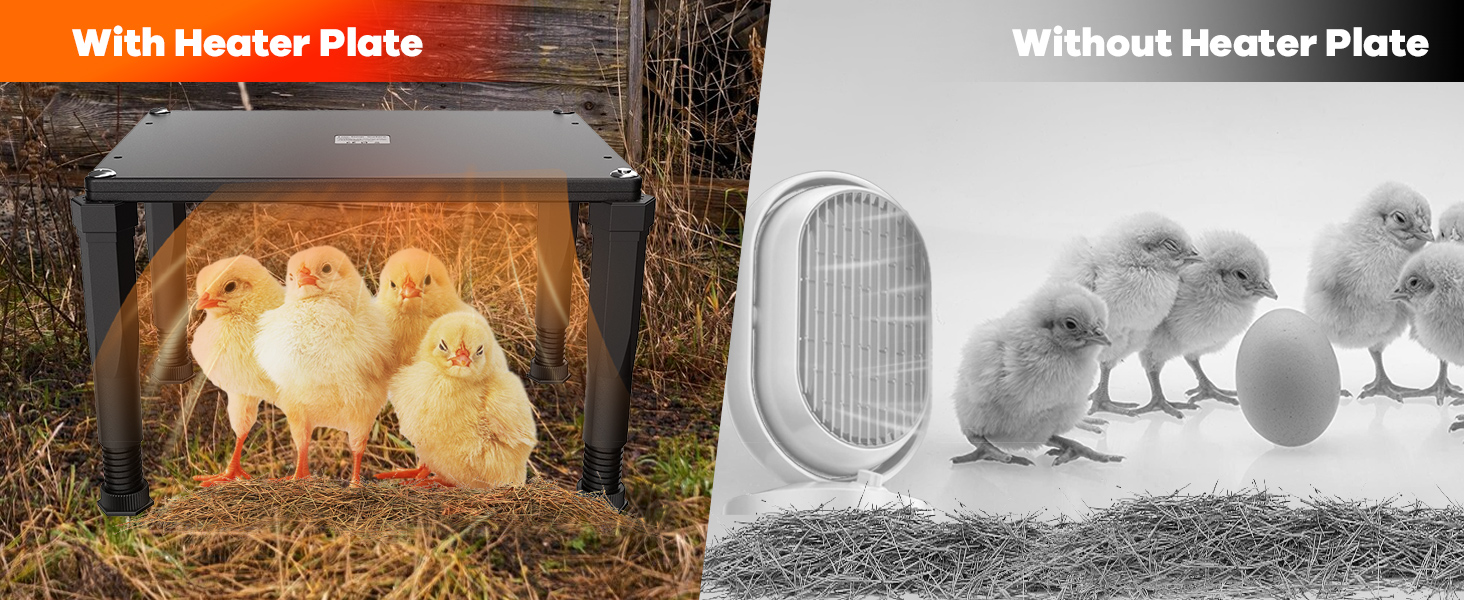 JISSBON Chicken Coop Heater, 120W Energy Saving Double