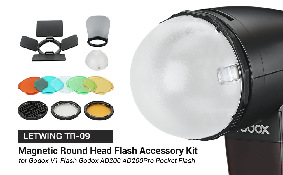 LETWING TR-09 Magnetic Round Head Flash Accessory Kit