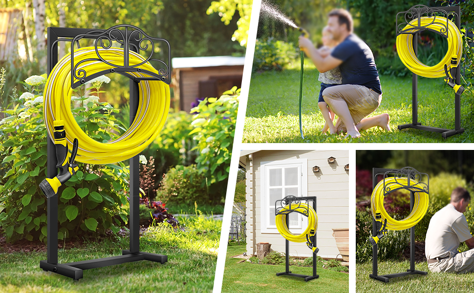 SHOMEXTOL Garden Hose Holder Freestanding Heavy Duty Hose