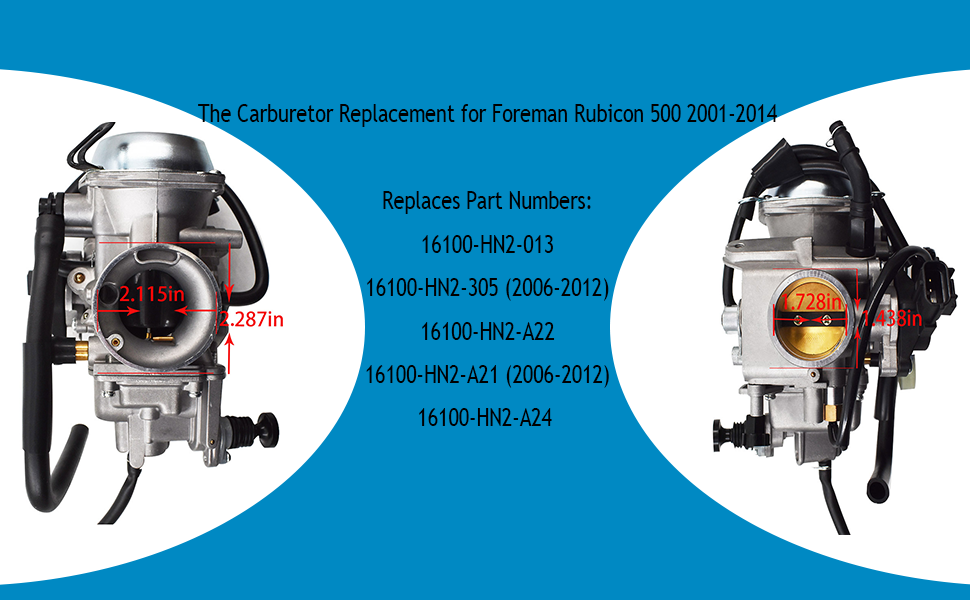 Caltric Carburetor For Honda Foreman 500 TRX500FPM 4X4 2008-2011 16100-HP0-A03