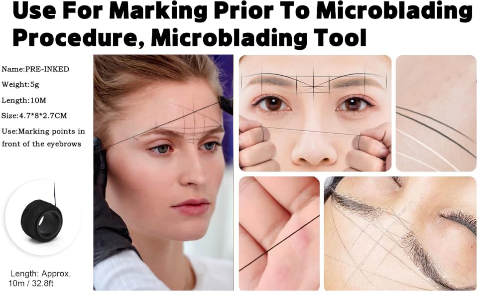 Eyebrow Mapping String, 10m Pre Inked Mapping, Eyebrow Marker Thread
