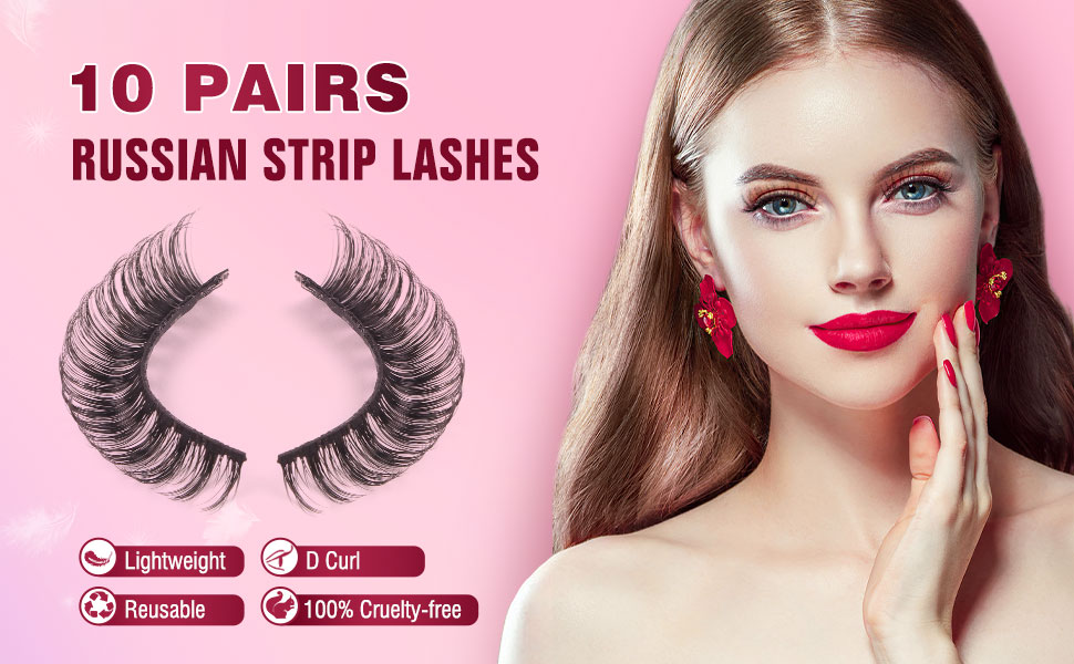 10 Paar Cateye Russian künstliche falsche wimpern 3D Natürliche Look Fake Lashes False Eyelashes