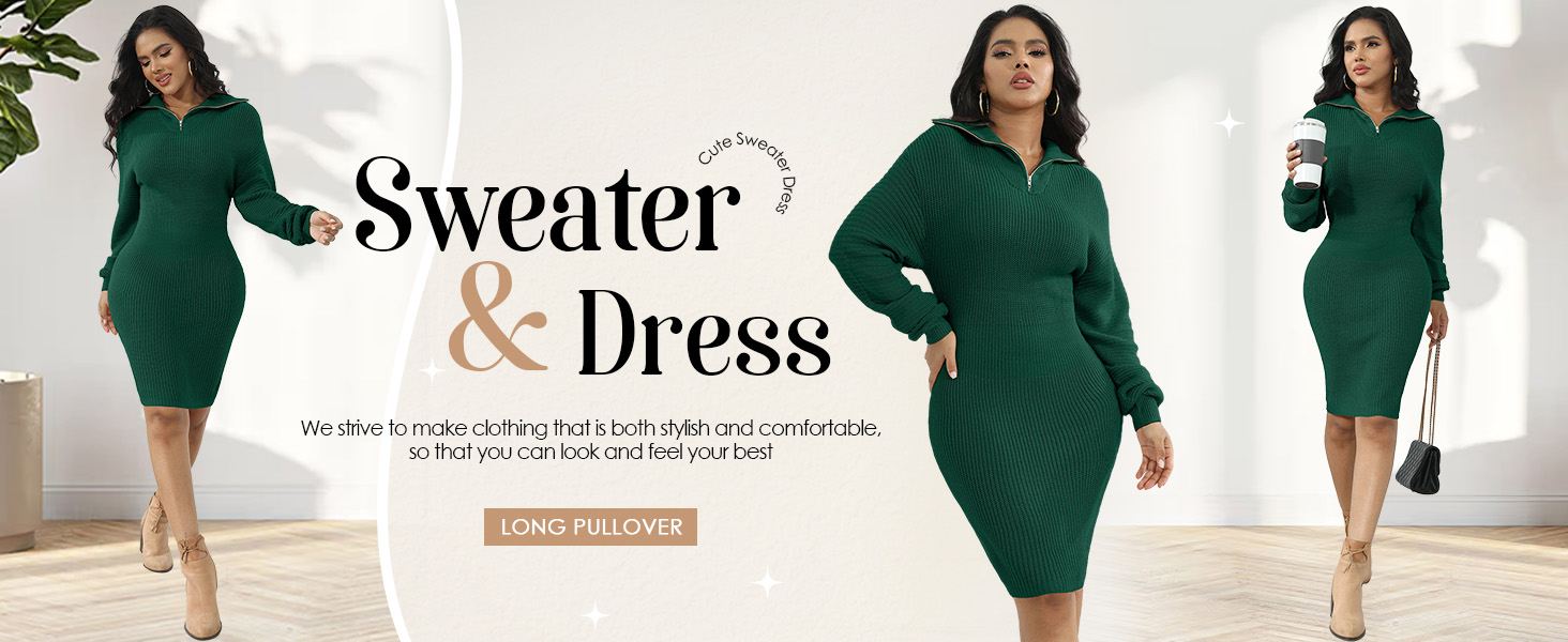 Women's 2024 Fall Bell Long Sleeve Slim Fit Ribbed Knit Bodycon Midi Sweater Dress