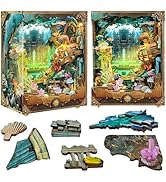 Spilay DIY Book Nook Kit,DIY Dollhouse Booknook Bookshelf Insert Decor Alley,Bookends Model Build...