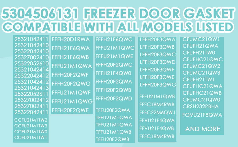 5304506131 Freezer Door Gasket, Refrigerator Door Seal