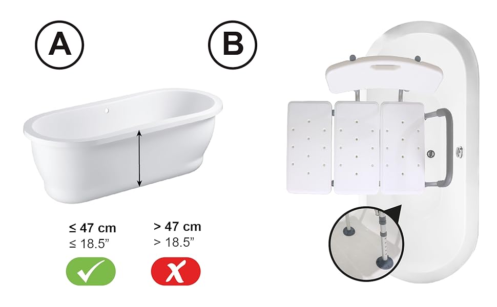 Pepe Shower Bench for Elderly and Disabled with Padded
