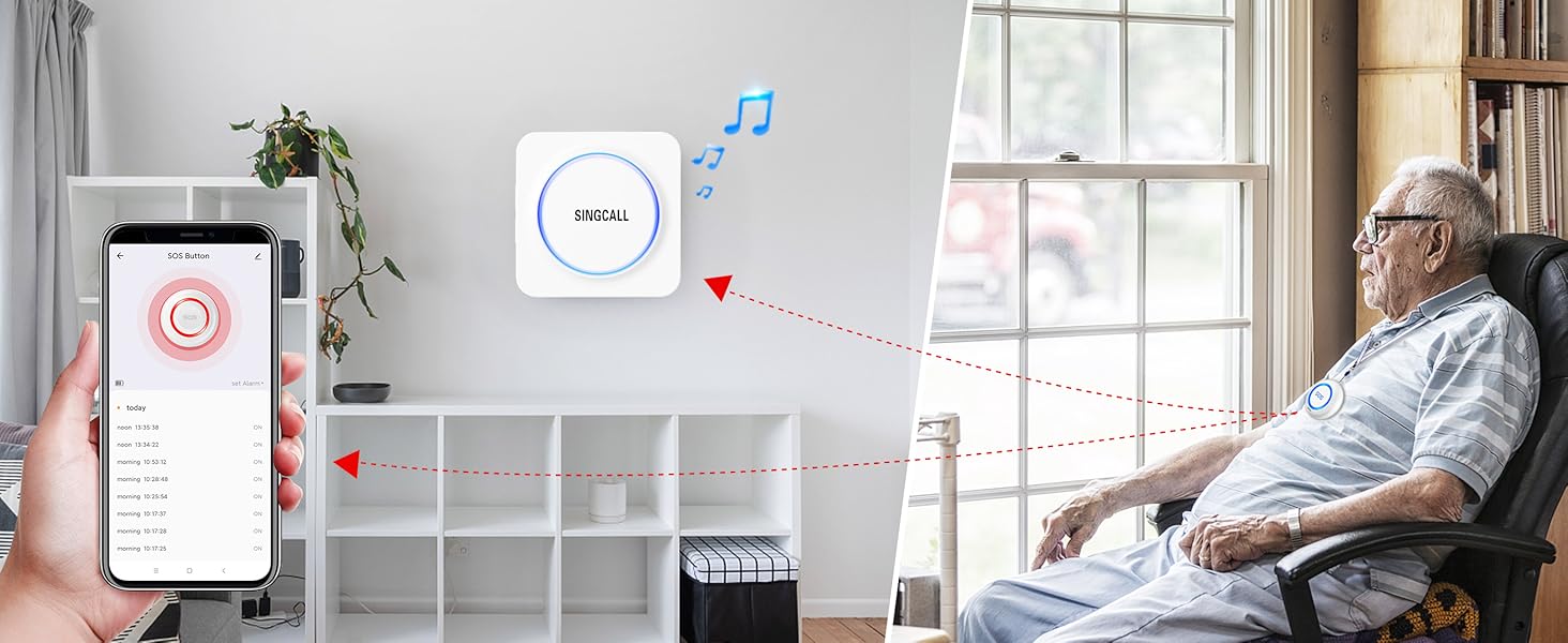 SINGCALL Tuya WiFi Smart SOS caregiver calling system