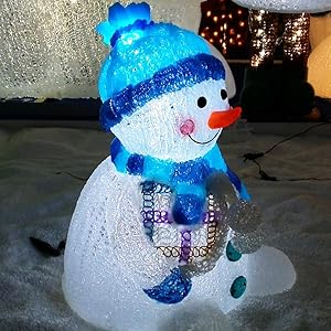 LEDブリリアントモチーフライト プレゼント　スノーマン 42cm 屋外使用可 楽天市場】LEDブリリアントモチーフ 足ブラスノーマン ブルー 高