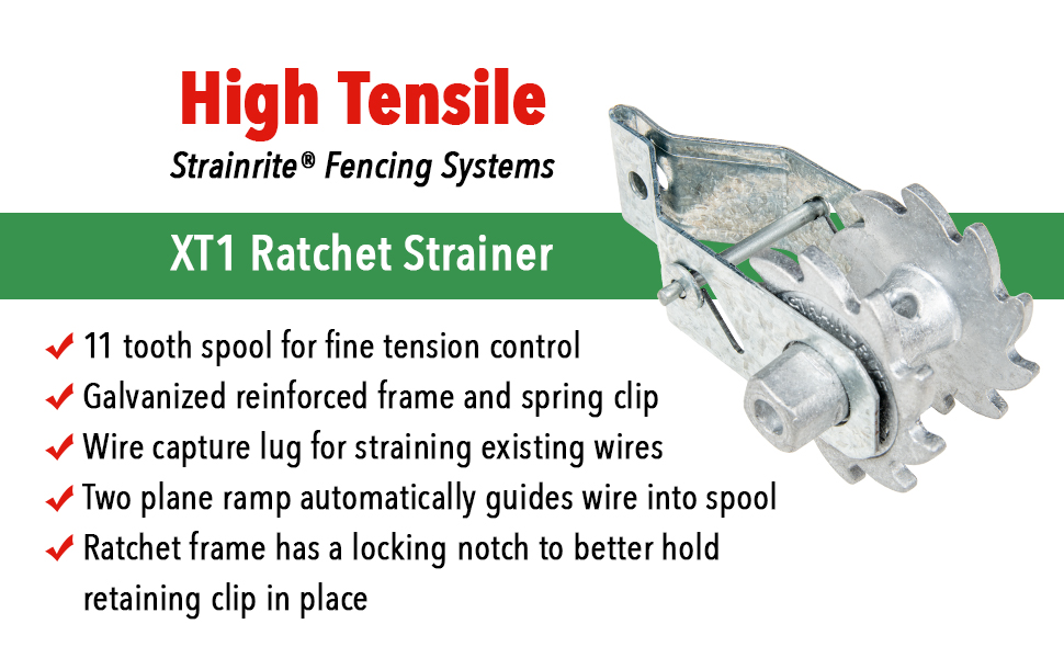 Strainrite Hightensile Fence Wire XT1 Ratchet Strainer