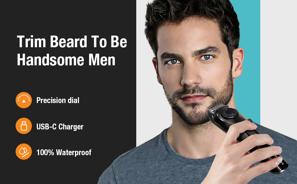 SUPRENT® Adjustable Beard and Hair Trimmer for Men, Cordless, Electric