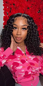 Deep Wave Lace Front Wigs Human Hair for Black Women 13x4 Curly Lace Frontal wigs Wet and Wavy