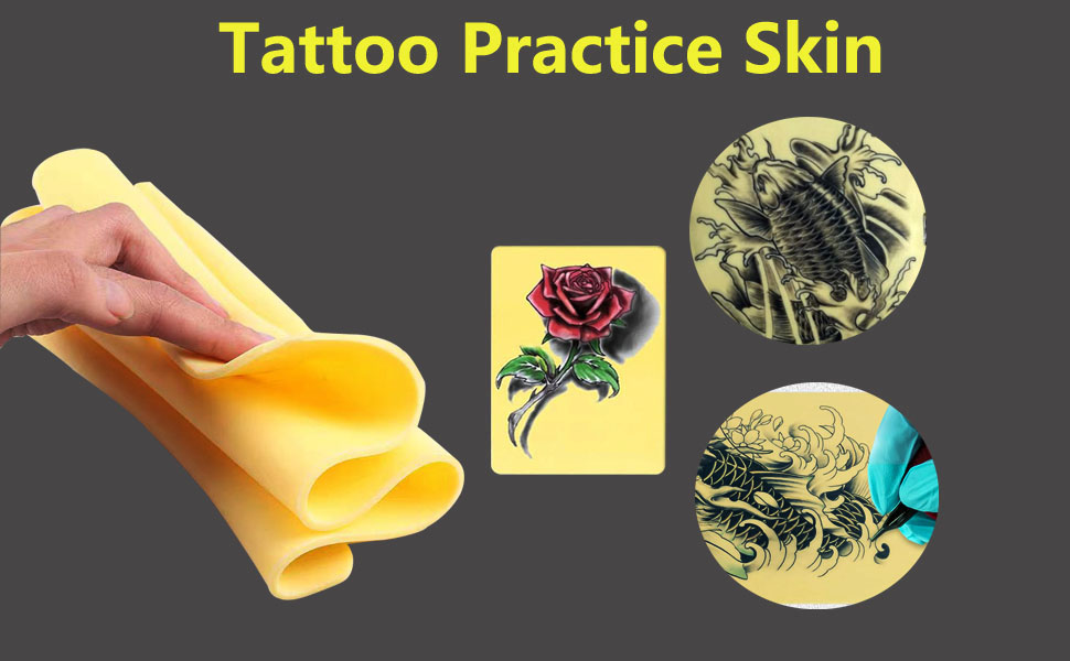 Tattoo Fake Skin Tattoo Practice Skins 3Pcs Double Sides Fake Skin for Tattoo