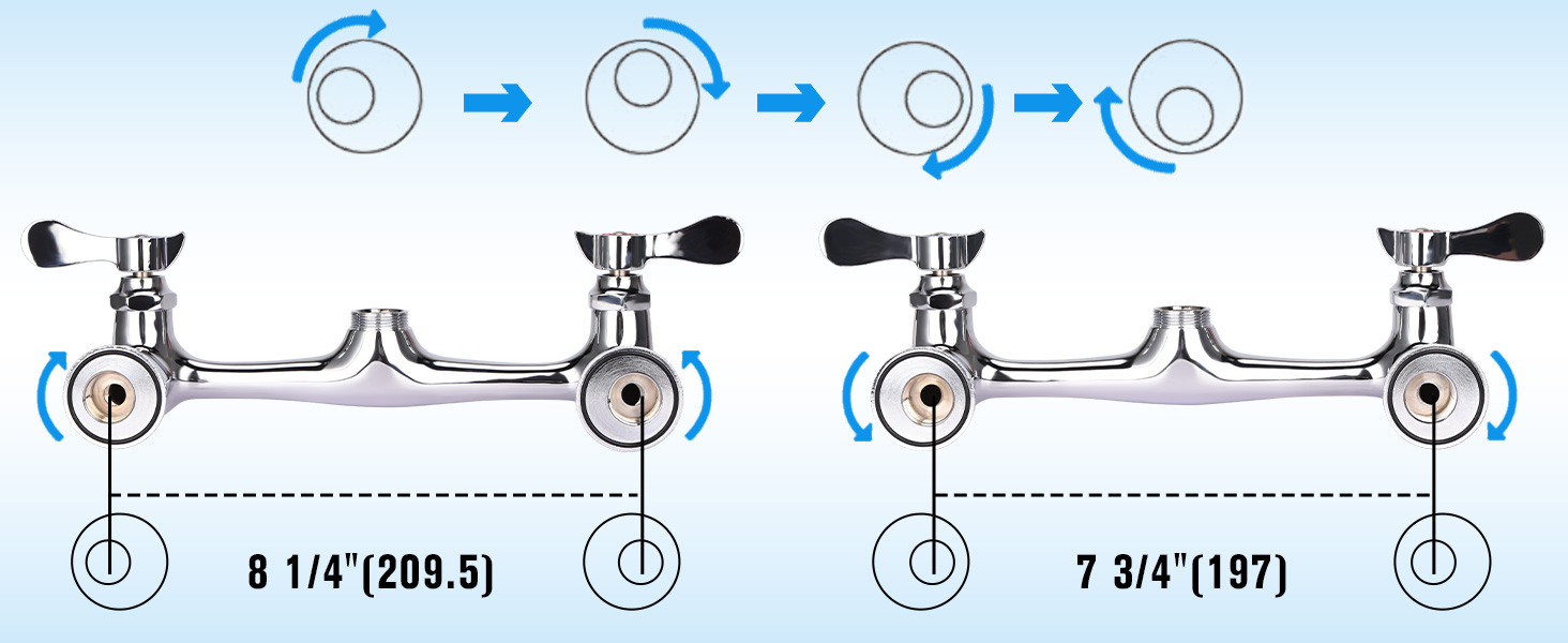 8 inches adjustable centre distance
