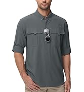 TACVASEN Mens Long Sleeve Sun Protection Shirt UPF 50+ Quick Dry Fishing Cooling UV Shirts Outdoo...