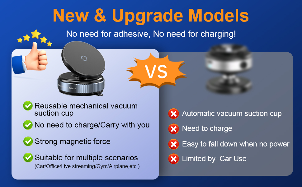 Vacuum Magnetic Suction Cup Phone Mount