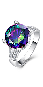 925 Sterling-Silber Sterling-Silber 925 Brilliant Rund G-H Topas Oxyde de Zirconium
