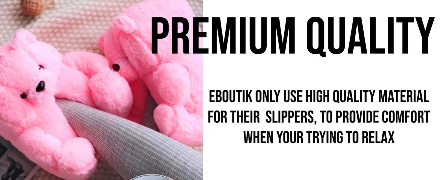 eBoutik - 3D Novelty Plush Indoor's Soft Slippers - Extremely Comfortable - Perfect for Mothers Day, Easter and Birthdays - Great for Funny Joke Gifts -(Children & Adults) 5 teddy bear slippers novelty joke funny