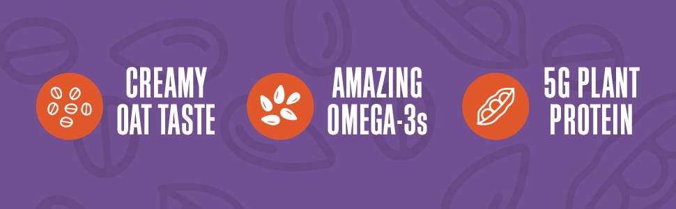 Creamy Oat Taste, Amazing Omega 3s, 5g Plant Protein