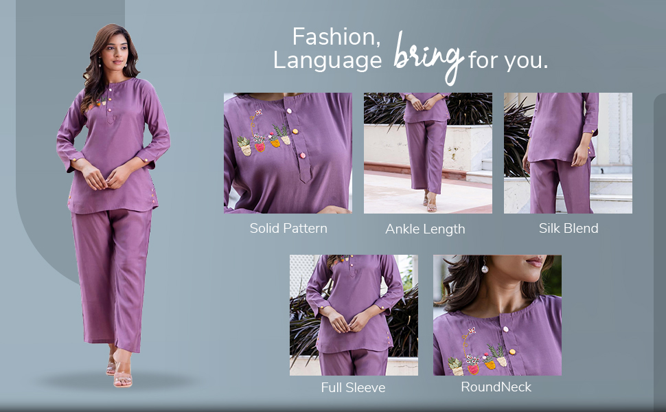 VredeVogel Women's Silk Blend Co Ord Set