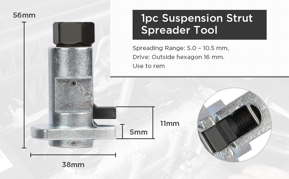 Strut Nut Wrench Socket Suspension Strut Spreader Tool Kit, MR CARTOOL