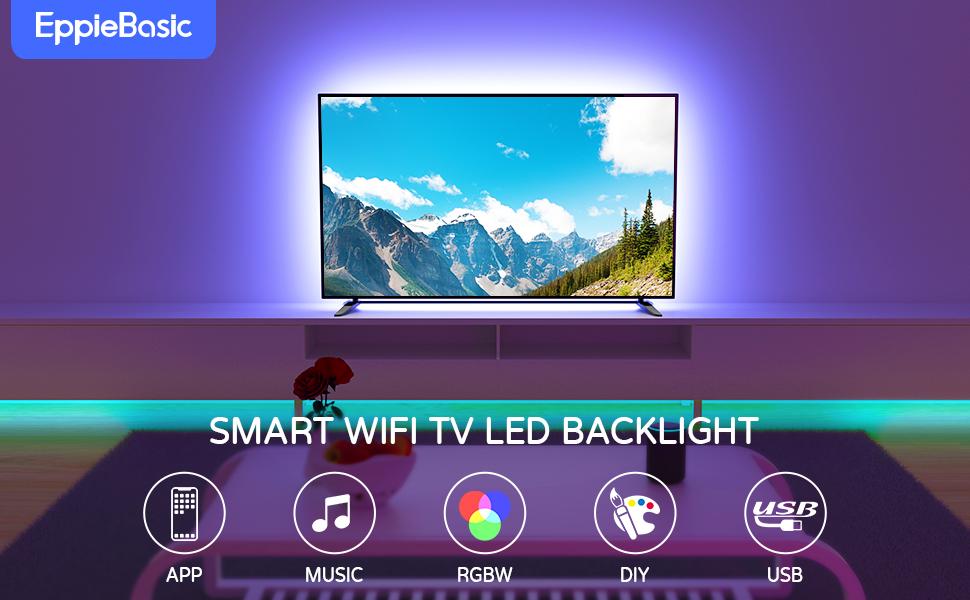 LED Light for 85 Inch TV,19.4Ft USB Smart WiFi TV LED