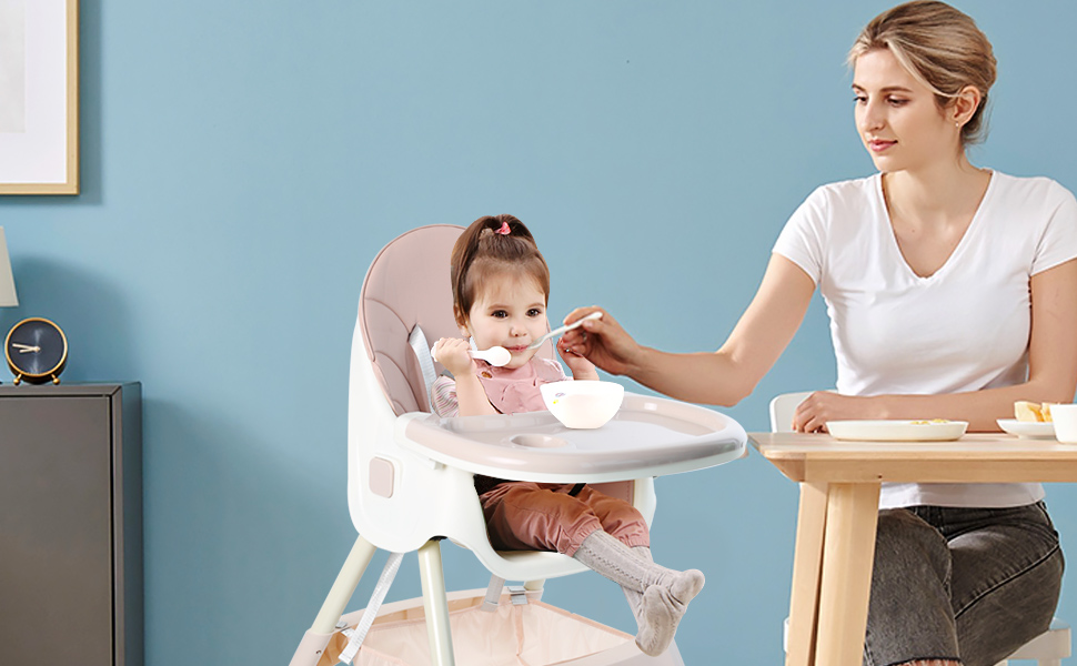 Buy MonBébé Toddler Dining Chair with Wheels, Folding Baby Feeding