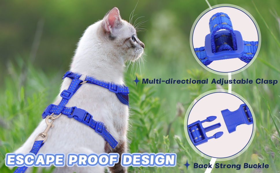 Pet Supplies PAWFUN Cat Harness and Leash Set for Small Large Cats, Adjustable Kitten Harness