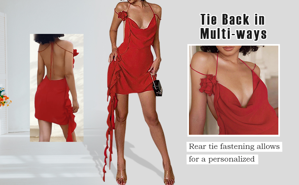 deep v-neck strap dress