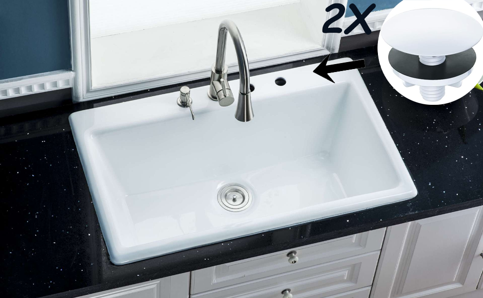 2Pack Kitchen Sink Hole Cover Faucet Hole Cover Kitchen Bathroom Basin